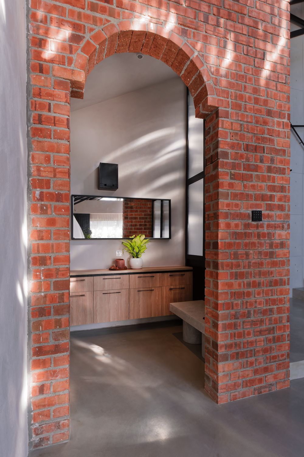 Exposed brickwork adds rustic charm