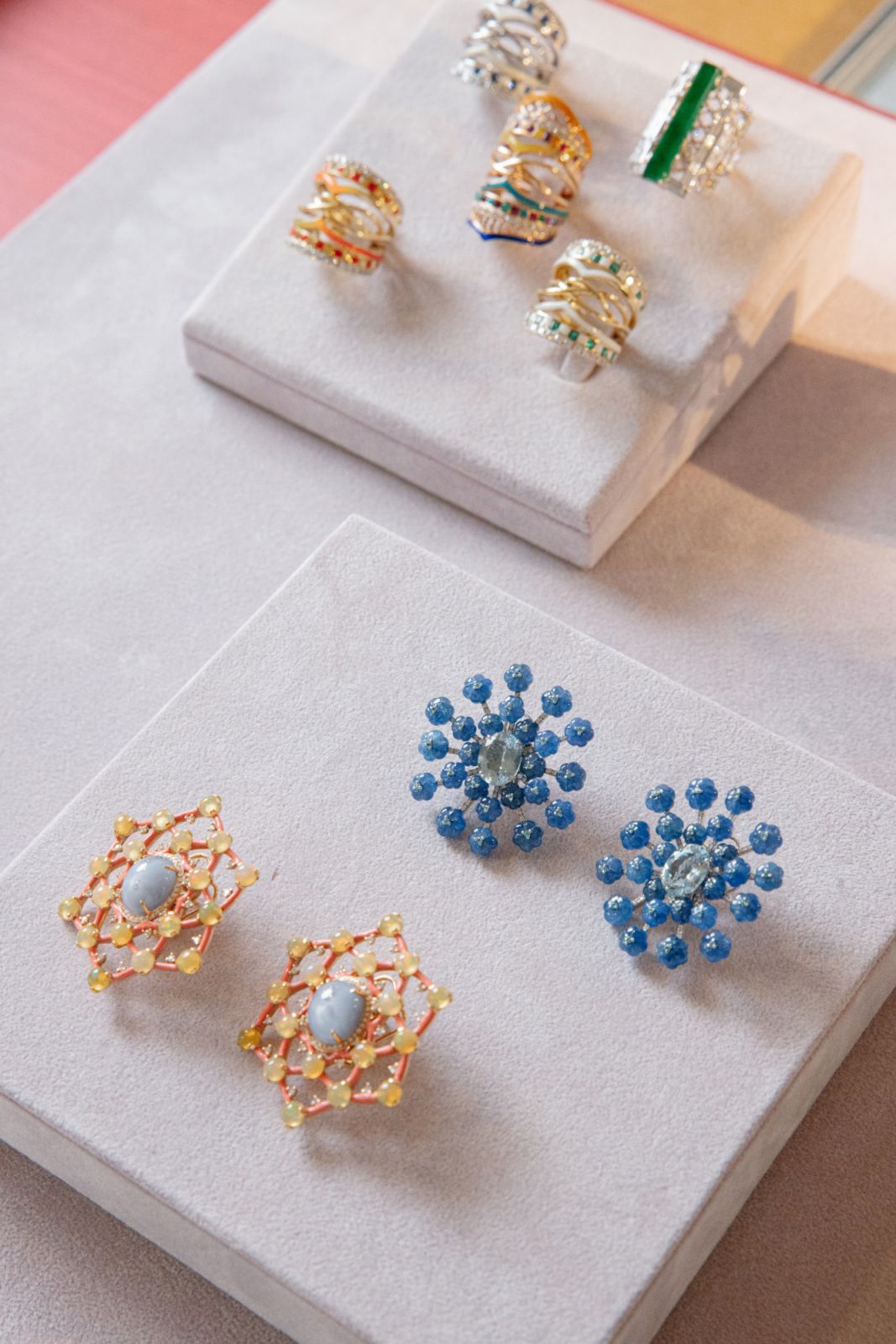 Sarah Ho Farah earrings and Carnival earrings (Photo: Philip Andrukhovich)