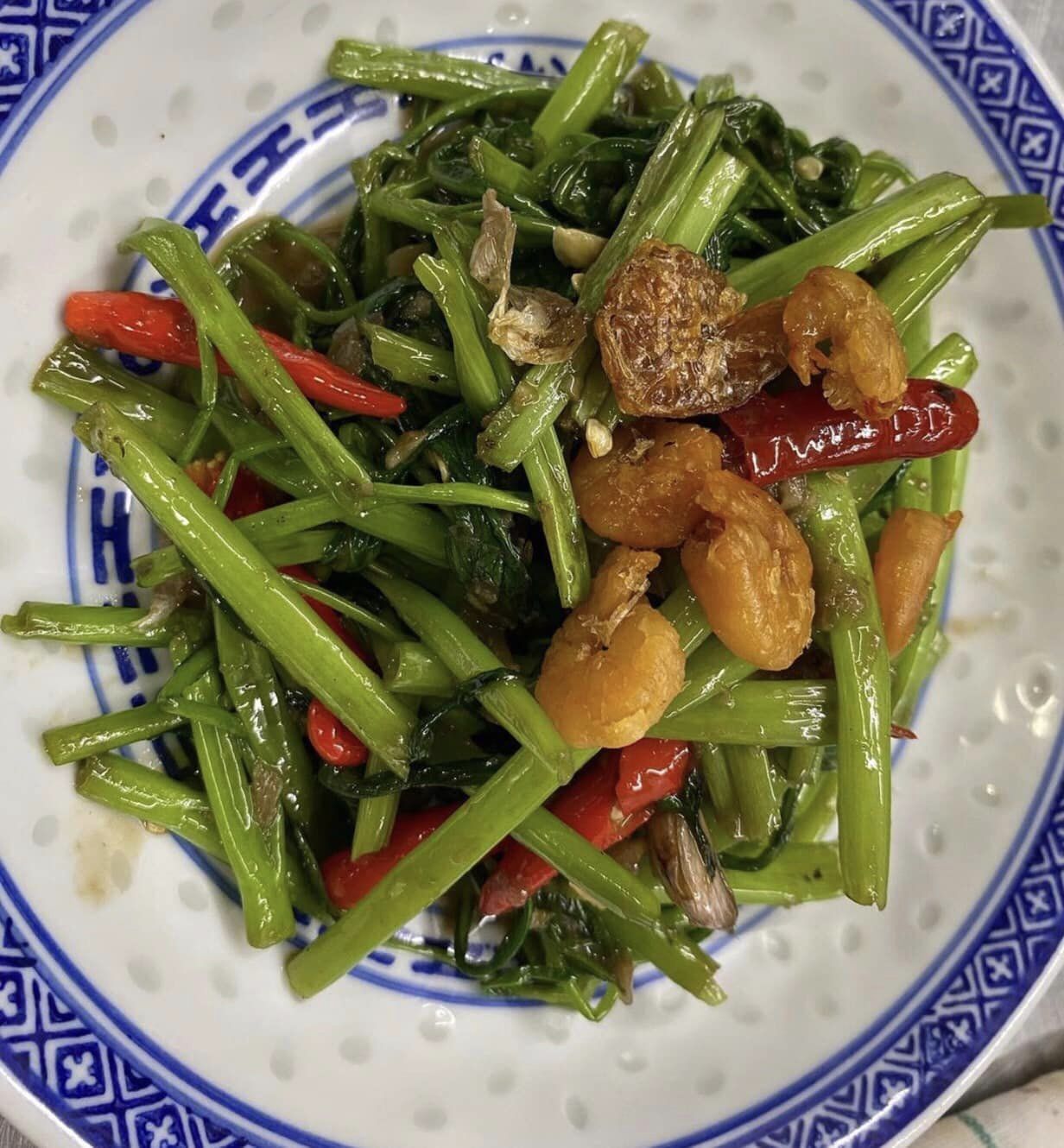 Err - Stir-fried morning glory with shrimp paste