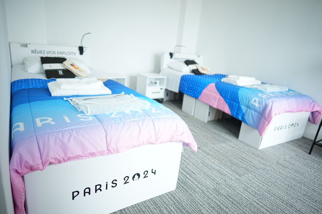 23 July 2024, France, Paris: Before the Summer Olympics, Paris 2024 Olympics, view of a room in the German accommodation in the Olympic Village for athletes. Photo: Michael Kappeler/dpa (Photo by Michael Kappeler/picture alliance via Getty Images)