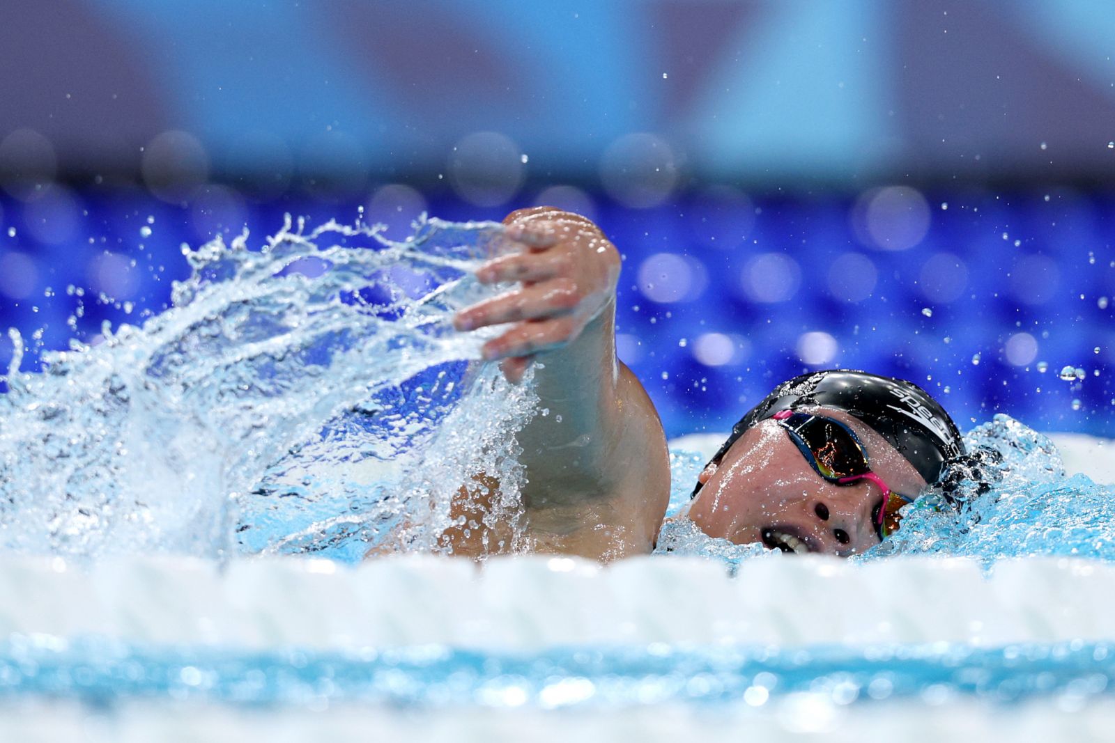 NANTERRE, FRANCE - JULY 30: Ching Hwee Gan of Team Singapore competes in the Women 1500m Freestyle on day four of the Olympic Games Paris 2024 at Paris La Defense Arena on July 30, 2024 in Nanterre, France. (Photo by Adam Pretty/Getty Images)